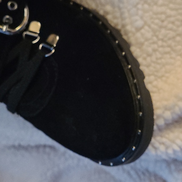 Women's Mark Fisher suede lug sole booties with buckle and studs on toe box 9.5 - Picture 6 of 6